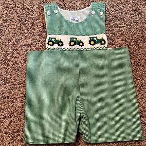 Smock Monkey smocked tractor